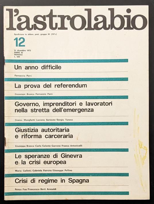 L' astrolabio 12 - copertina
