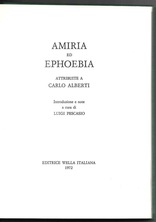 Amira ed Ephoebia - Carlo Alberti - copertina