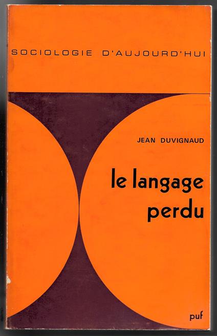 Le langage perdu - Jean Duvignaud - copertina