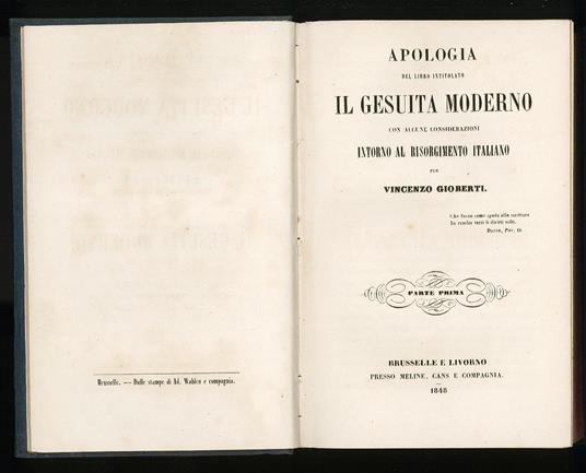 Il Gesuita moderno - Vincenzo Gioberti - copertina