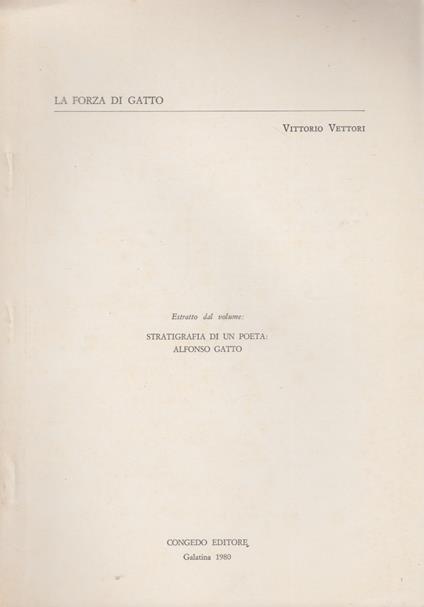 forza del Gatto - Vittorio Vettori - copertina
