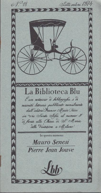 Biblioteca Blu n. 18 Settembre 1974 - copertina