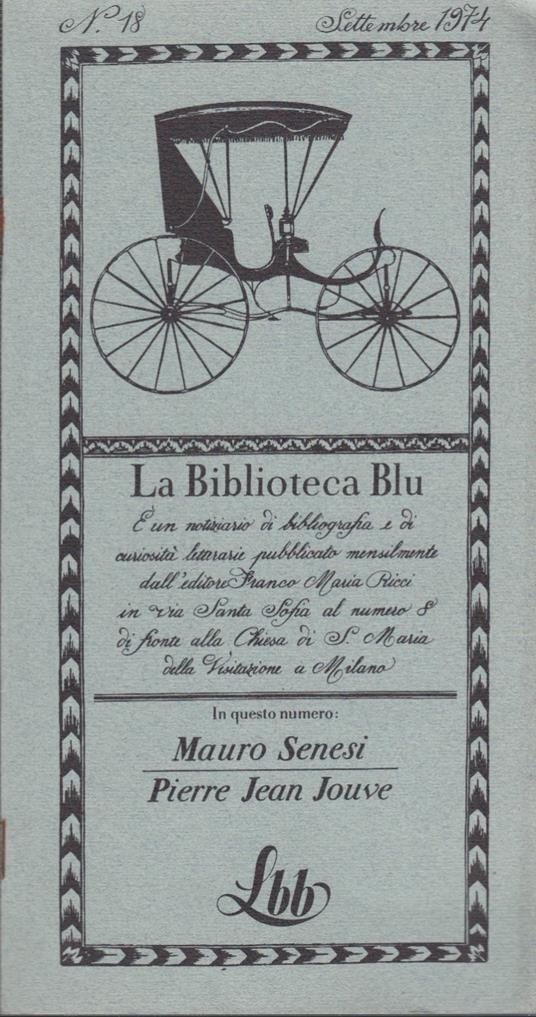 Biblioteca Blu n. 18 Settembre 1974 - copertina