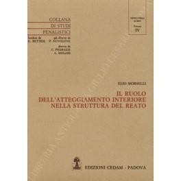 Il ruolo dell'atteggiamento interiore nella struttura del reato - Elio Morselli - copertina