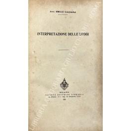 Interpretazione delle leggi - Emilio Caldara - copertina