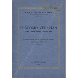 Giacomo Venezian. Studente - Professore Universitario - Maggiore di Fanteria. Commemorazione nella R. Universita di Macerata il 21 Maggio 1933-XI - Francesco Ercole - copertina