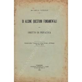 Di alcune questioni fondamentali sul diritto di privativa - Emilio Veneziano - copertina