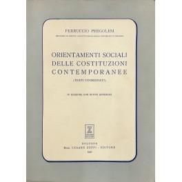 Orientamenti sociali delle costituzioni contemporanee. (Testi coordinati) - copertina