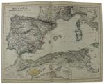 HISPANIA MAURETANIA ET AFRICA + CARTHAGO. Atlas Antiquus  - large color map of with hand watercolored borders & principal features - Kiepert Henrico - Reimer