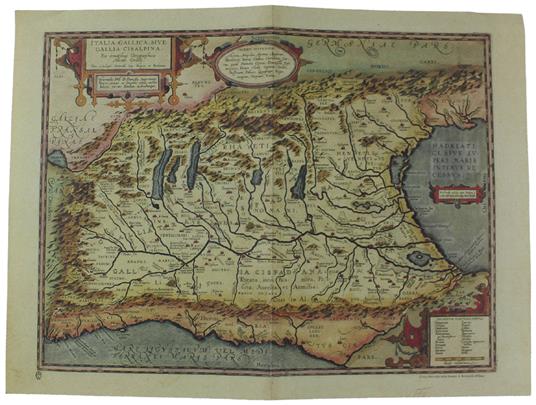 ITALIA GALLICA, SIVE GALLIA CISALPINA. Ex conatibus geographicis Abrah. Ortelii... 1590 - Ortelius Abraham - Raccolte Bertarelli, circa - 1980 - copertina
