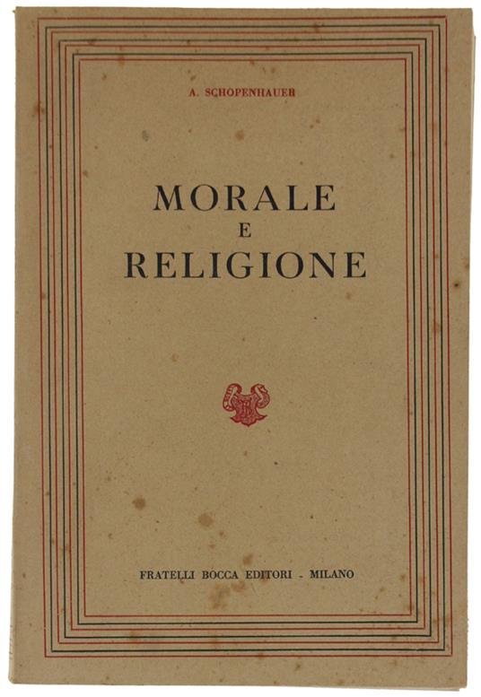 MORALE E RELIGIONE - Arthur Schopenhauer - copertina