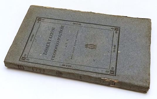 Dissertazioni Filosofico-Politiche Massime Dominanti - copertina