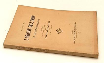 L' Origine Dell' Uomo E Il Sentimento Religioso - Antonio Fogazzaro - copertina