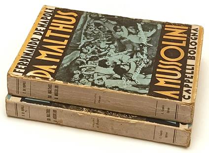 Da Malthus A Mussolini 1/2- Ferdinando De Napoli- Cappelli--- 1934- B-Yfs625 - Ferdinando De Napoli - copertina