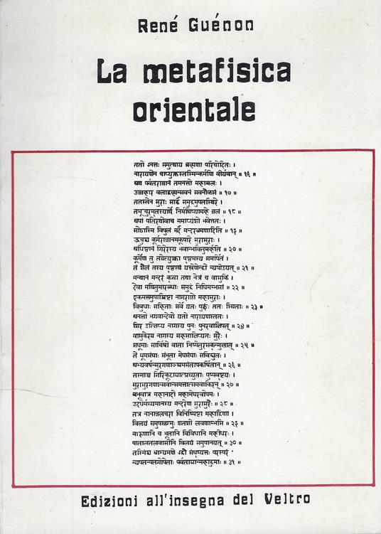Metafisica Orientale - René Guénon - copertina