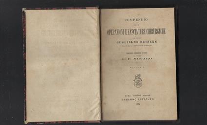 Compendio Delle  Operazioni E Fasciature Chirurgiche Due Vol - copertina