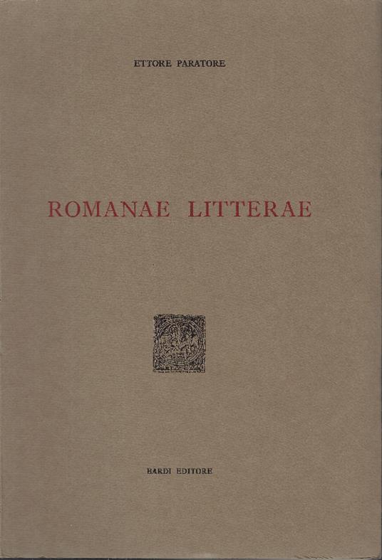 Romanae Litterae - Ettore Paratore - copertina