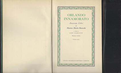 Orlando Innamorato Amorum Libri - Matteo Maria Boiardo - copertina