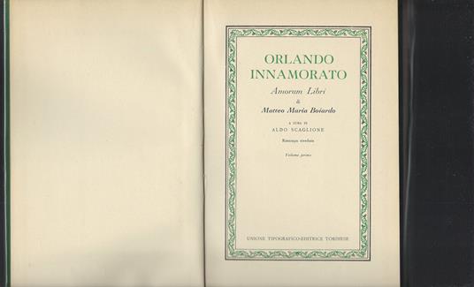 Orlando Innamorato Amorum Libri - Matteo Maria Boiardo - copertina