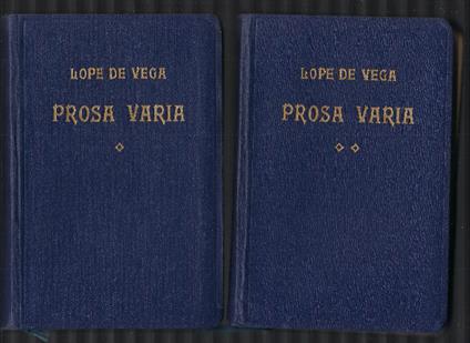 Prosa Varia - Lope de Vega - copertina