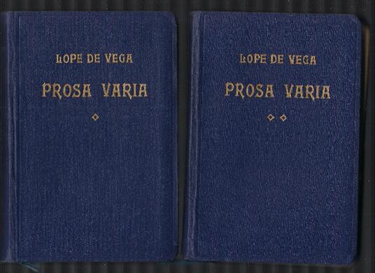 Prosa Varia - Lope de Vega - copertina