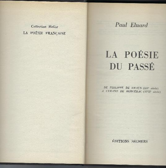 Poésie Du Passé - Paul Elvard - copertina