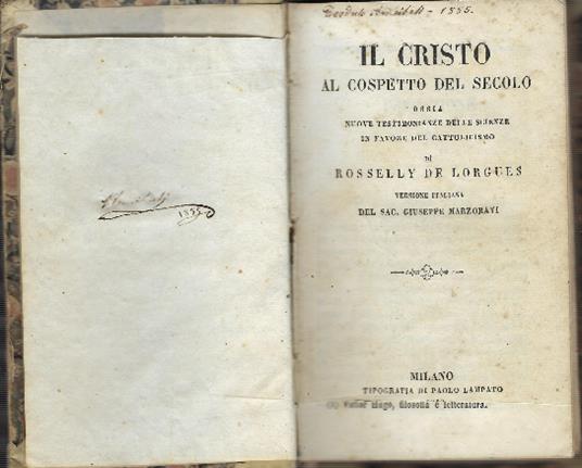 Il Cristo Al Cospetto Del Secolo - copertina