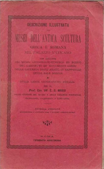 Descrizione illustrata dei musei dell'antica scultura greca e romana nel palazzo vaticano - Autori Vari - copertina