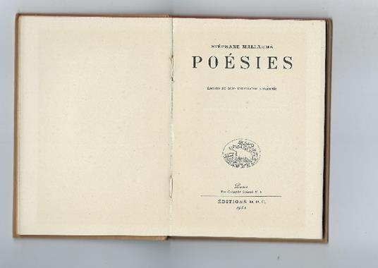 Poesies - Stephane Mallarmé - copertina