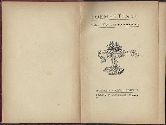 Poemetti - Giovanni Pascoli - copertina