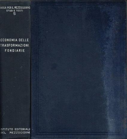Economia delle trasformazioni fondiarie - copertina