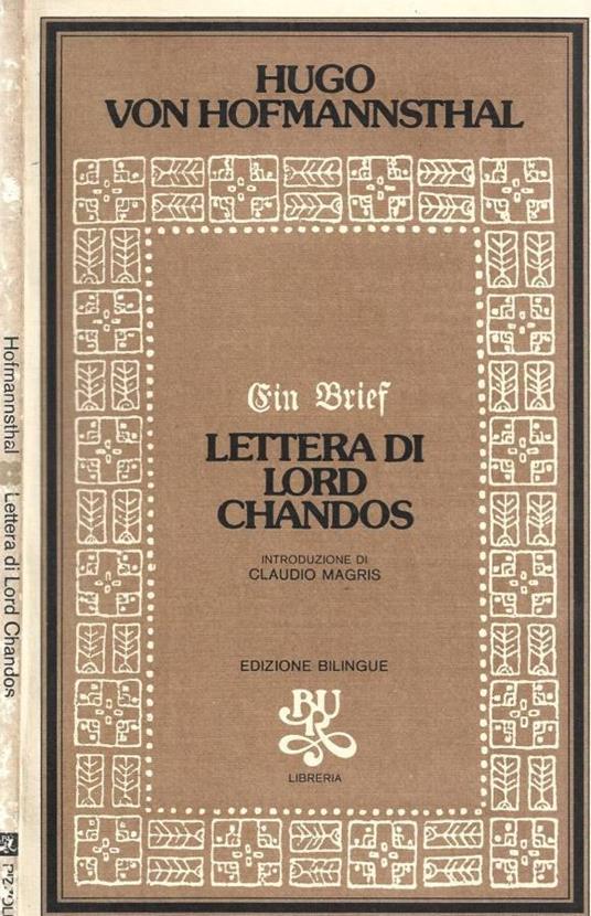 Ein Brief. Lettera di Lord Chandos - Hugo von Hofmannsthal - copertina