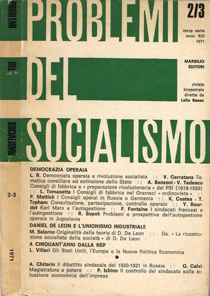 Problemi del Socialismo - copertina