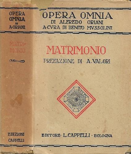Matrimonio - Alfredo Oriani - copertina