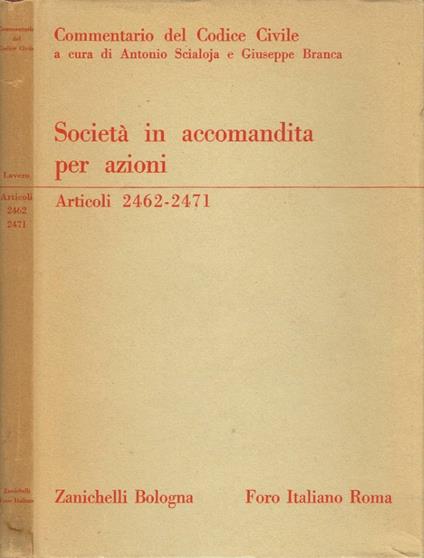Della Società in Accomandita per Azioni - Renzo Costi - copertina
