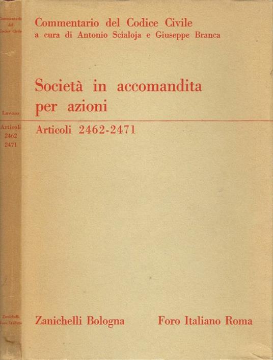Della Società in Accomandita per Azioni - Renzo Costi - copertina