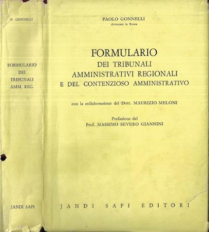 Formulari dei tribunali amministrativi regionali - Paolo Gonnelli - copertina