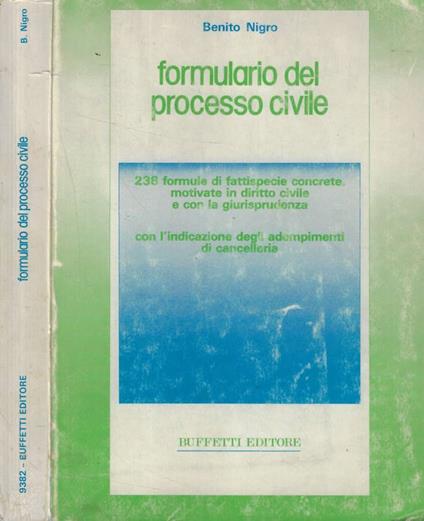Formulario del processo civile - Benito Nigro - copertina