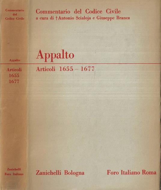 Appalto Articoli 1655 - 1677 - Domenico Rubino - copertina