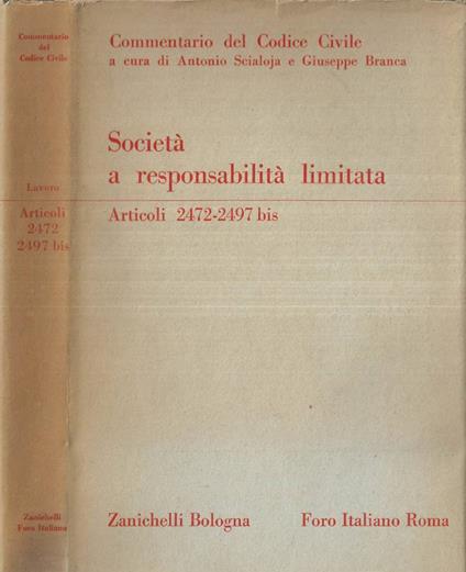 Società a responsabilità limitata Articoli 2472 - 2497 bis - Gerardo Santini - copertina