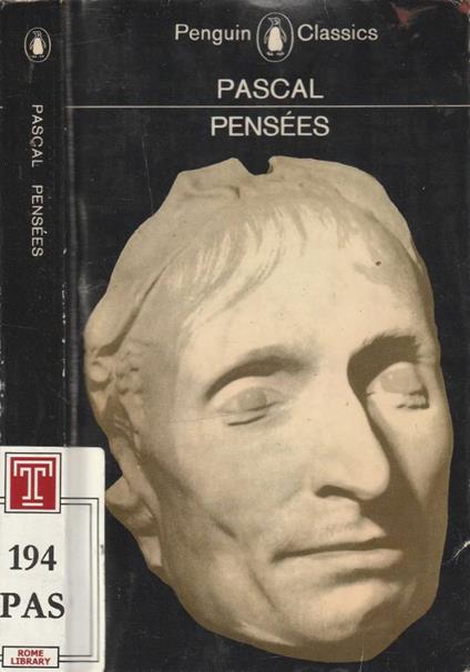 Pensees - Blaise Pascal - copertina
