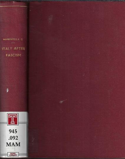 Italy after fascism - Giuseppe Mammarella - copertina