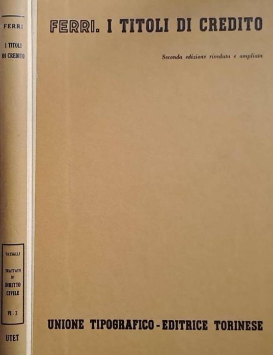 Titoli di credito - Giuseppe Ferri - copertina