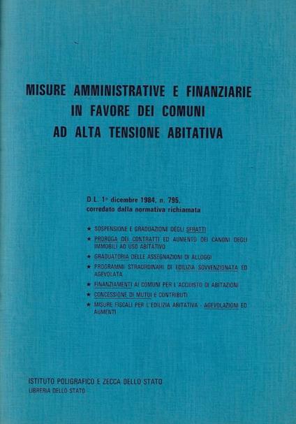 Misure amministrative e finanziarie in favore dei comuni ad alta tensione abitativa - copertina