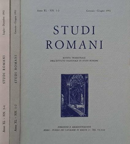Studi Romani. Rivista trimestrale dell'Istituto Nazionale di Studi Romani. NN. 1-2, 3-4, anno XL, 2006 - copertina