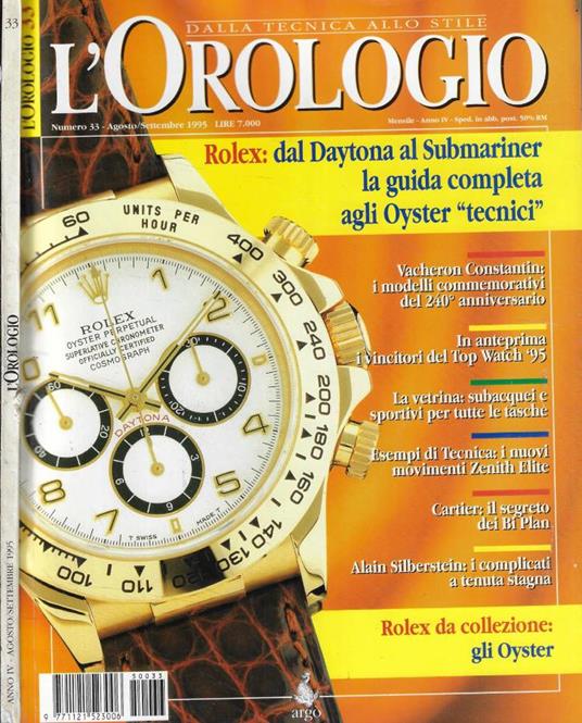 L' Orologio n. 33 Anno 1995 - copertina