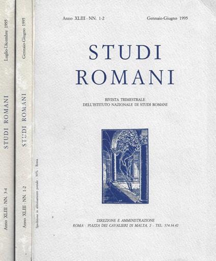 Studi Romani. Rivista trimestrale dell'Istituto di studi romani. NN. 1-2 e 3-4, Gennaio-Giugno, Luglio-Dicembre 1995 - copertina