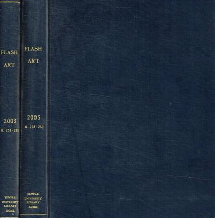 Flash Art. The world's leading art magazine n.228-233, anno 2003. 2voll - copertina