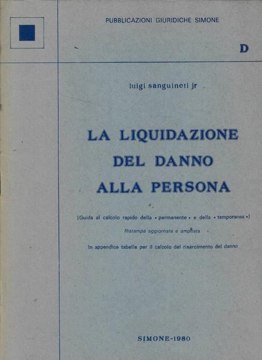 La liquidazione del danno alla persona - copertina