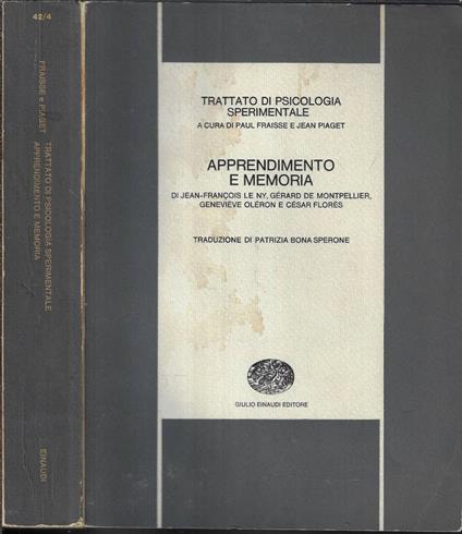 Apprendimento e memoria - copertina